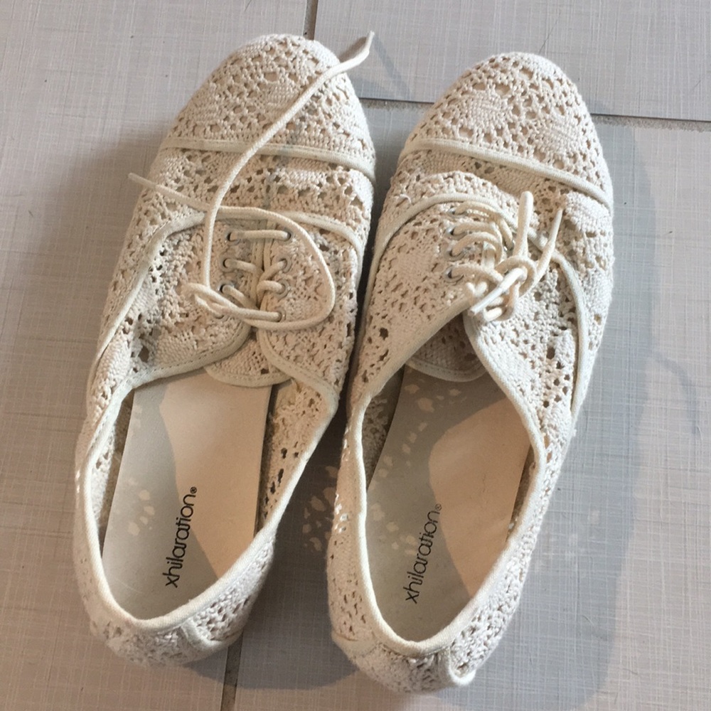 lace crochet flats